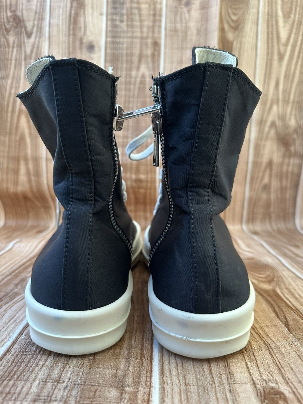 Rick Owens Rick Owens DRKSHDW Nylon Ramones Black Milk Hightops Size US 8.5 / EU 41-42 - 20 Thumbnail