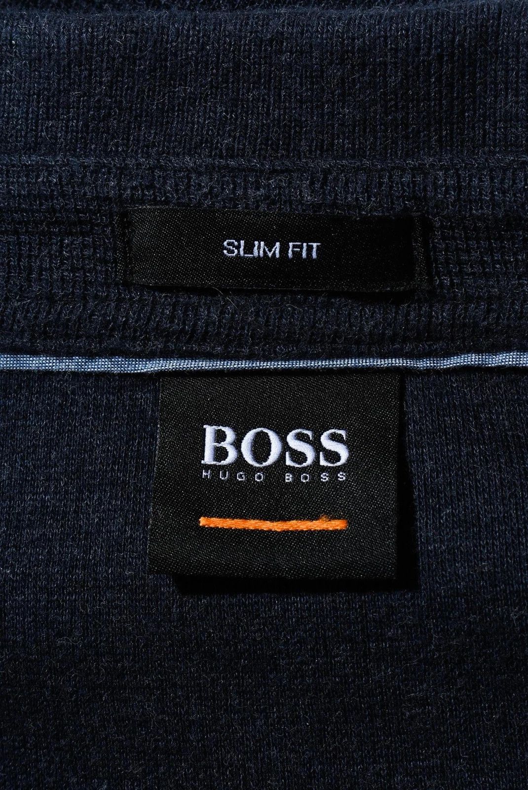 Hugo Boss BOSS Hugo Boss Slim Fit Long Sleeve Polo Shirt Navy Size XL Size US XL / EU 56 / 4 - 2 Thumbnail