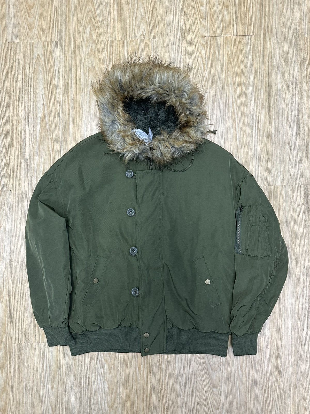 14th Addiction × If Six Was Nine × Le Grande Bleu (L.G.B.) GRAIL GRL ARMY FUR BAGGY BOMBER JACKET MJ167 Size US M / EU 48-50 / 2 - 1 Thumbnail