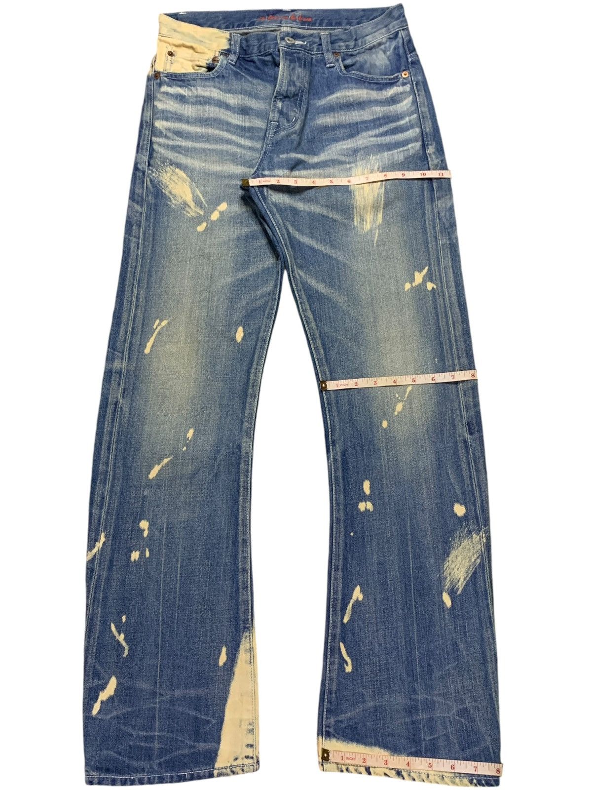 Japanese Brand Vintage Japanese Brand Buttonfly Rusty Acid Wash Loose Jeans Size US 29 - 13 Thumbnail