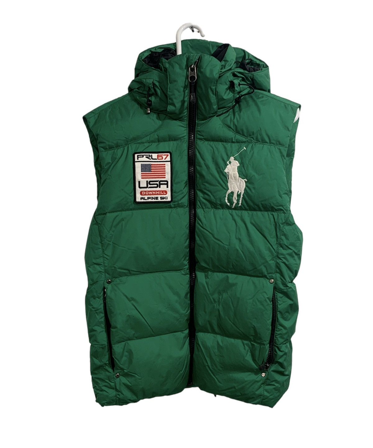 image of Polo Ralph Lauren Big Pony Polo Vest Puffer in Green, Men's (Size Small)