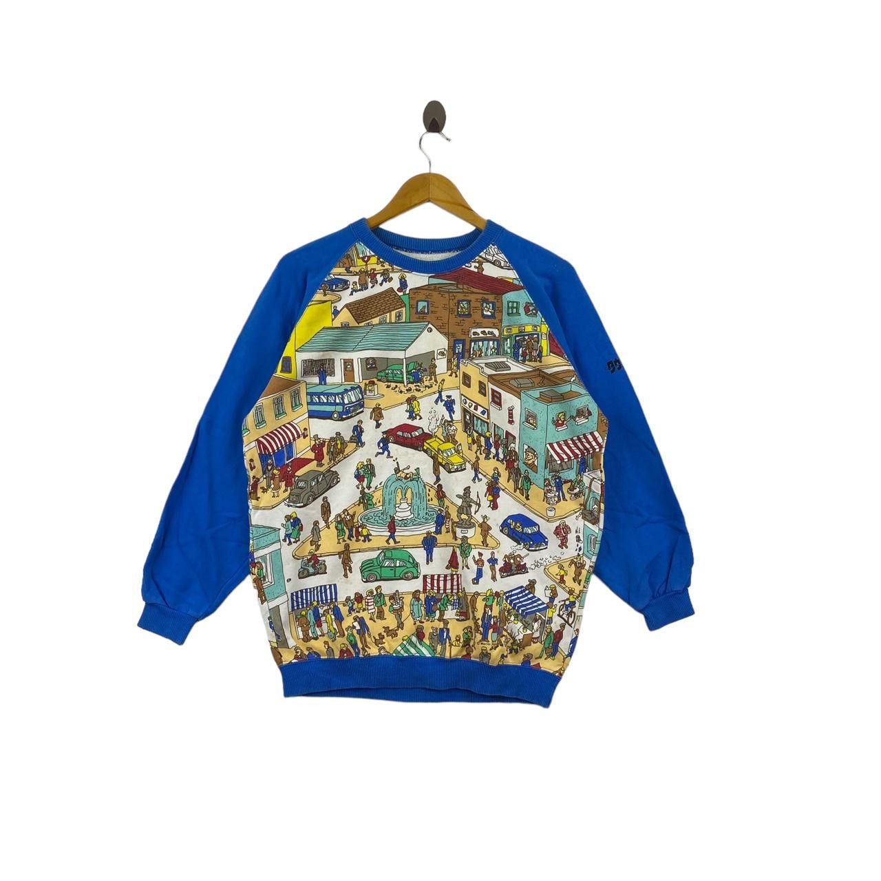 Vintage Vintage WHERE’S WALLY WALDO Puzzle Handford Sweatshirt Size L / US 10 / IT 46 - 1 Thumbnail