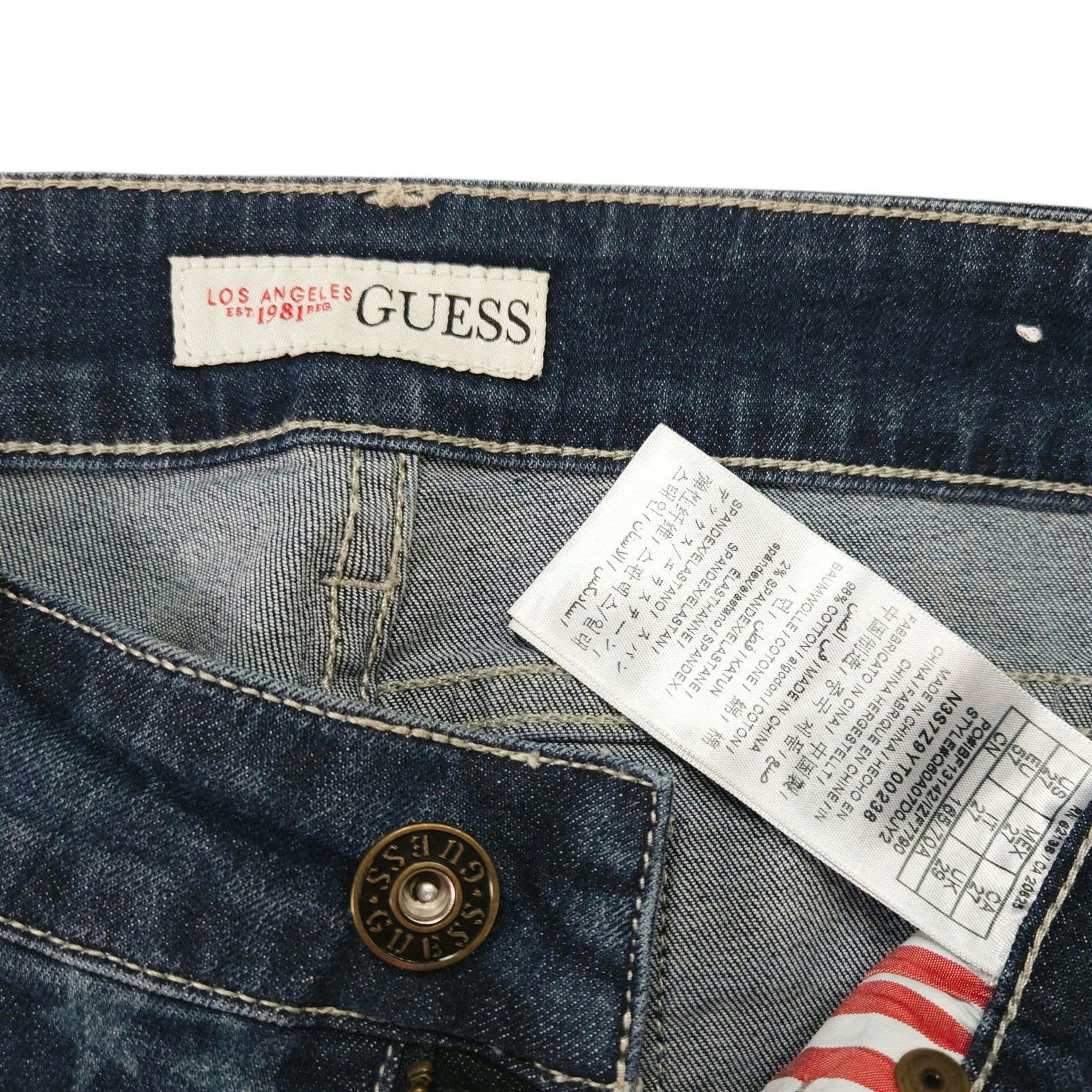 Guess Guess Star Print Cutoff Denim Shorts Raw Hem Blue 27 NWOT Size 27" / US 4 / IT 40 - 6 Thumbnail