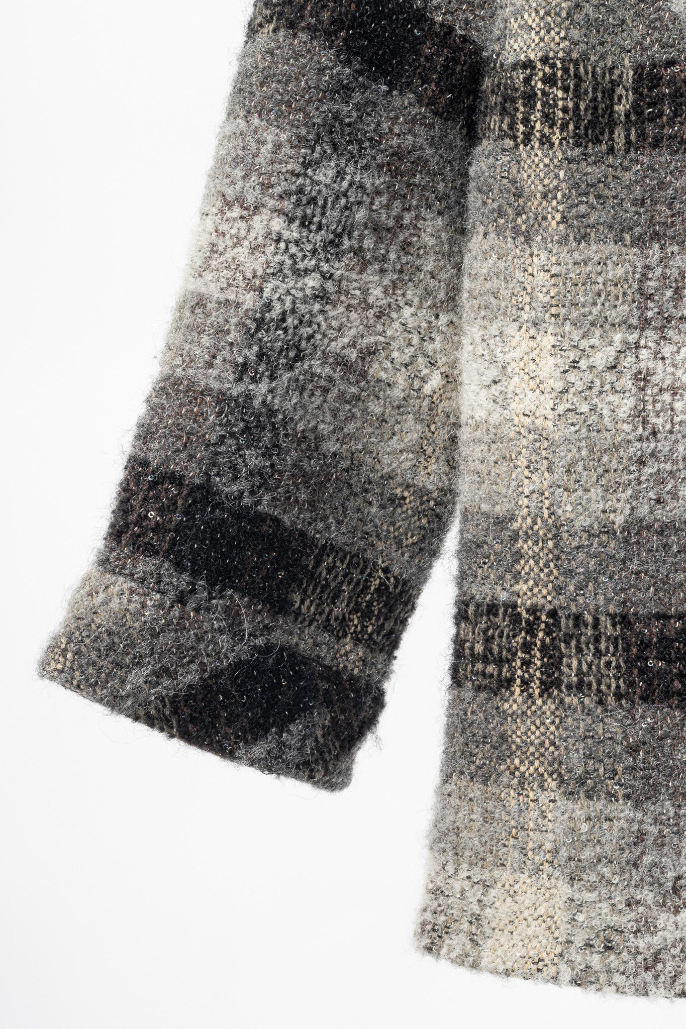 Chanel Chanel 18B Grey Metallic-Check Wool Double-Breasted Jacket Size XXS / US 00 / IT 34 - 6 Thumbnail