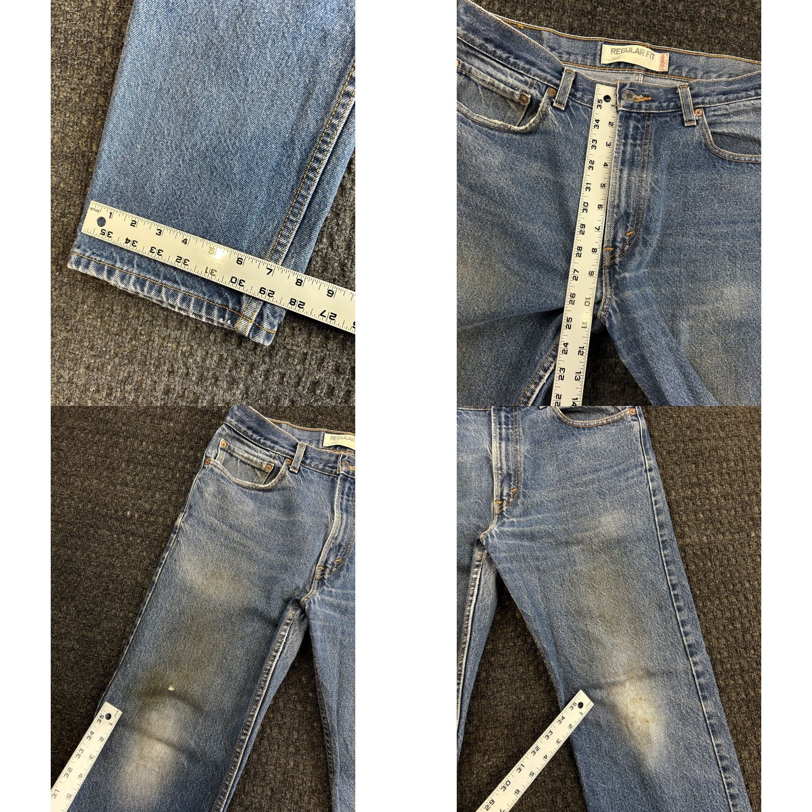 Levi's VINTAGE Levi’s 505 Jeans Straight Regul ar Fit 34 x 32 Blue Denim 5-Pocket Distressed Men Jeans 80s 90s Biker Rock Hip Hop USA 34 Mens Size US 34 / EU 50 - 8 Thumbnail