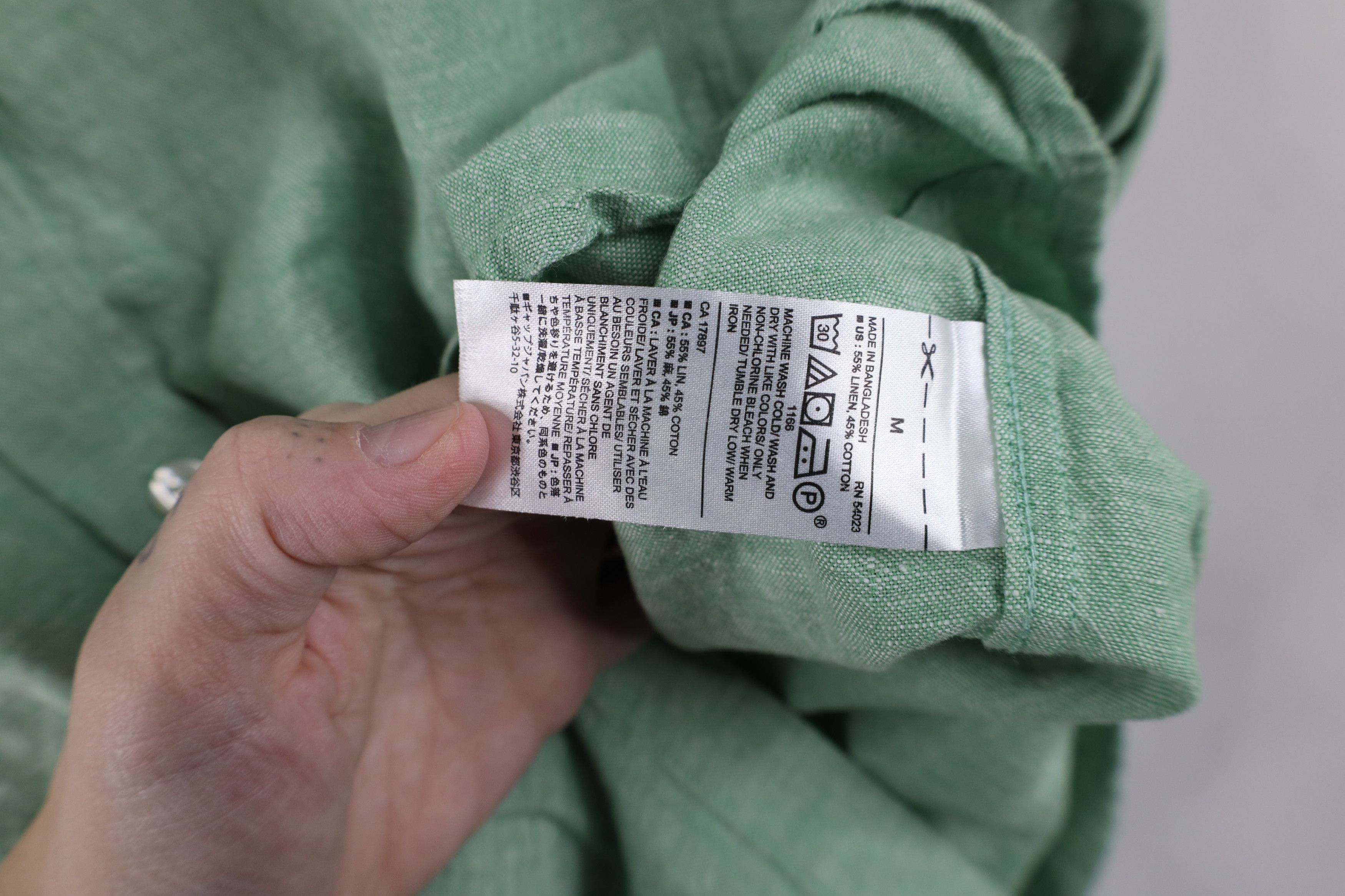 Banana Republic Banana Republic Fit Chambray Linen Button Down Shirt Green Size US M / EU 48-50 / 2 - 10 Thumbnail