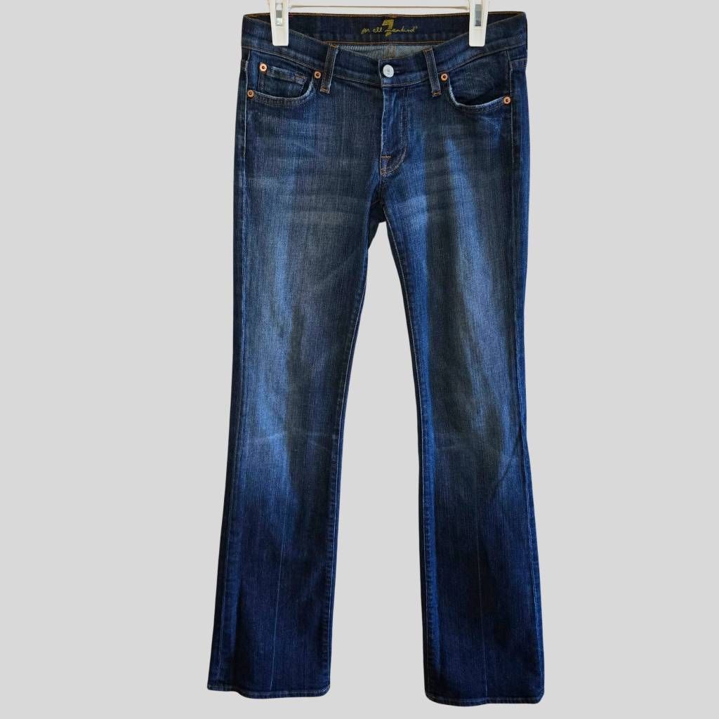 7 For All Mankind 7 For All Mankind Long Legs Bootcut Jeans Sz 28 Dark Wash St Size 28" / US 6 / IT 42 - 1 Thumbnail