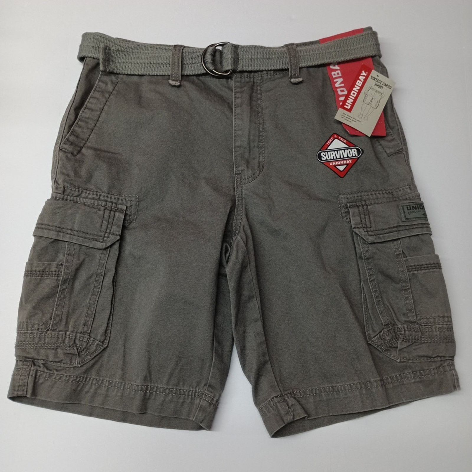 UNIONBAY Union Bay Cargo Shorts Men's Size 32 11” Ins Gray Goose Belt Size US 32 / EU 48 - 1 Thumbnail