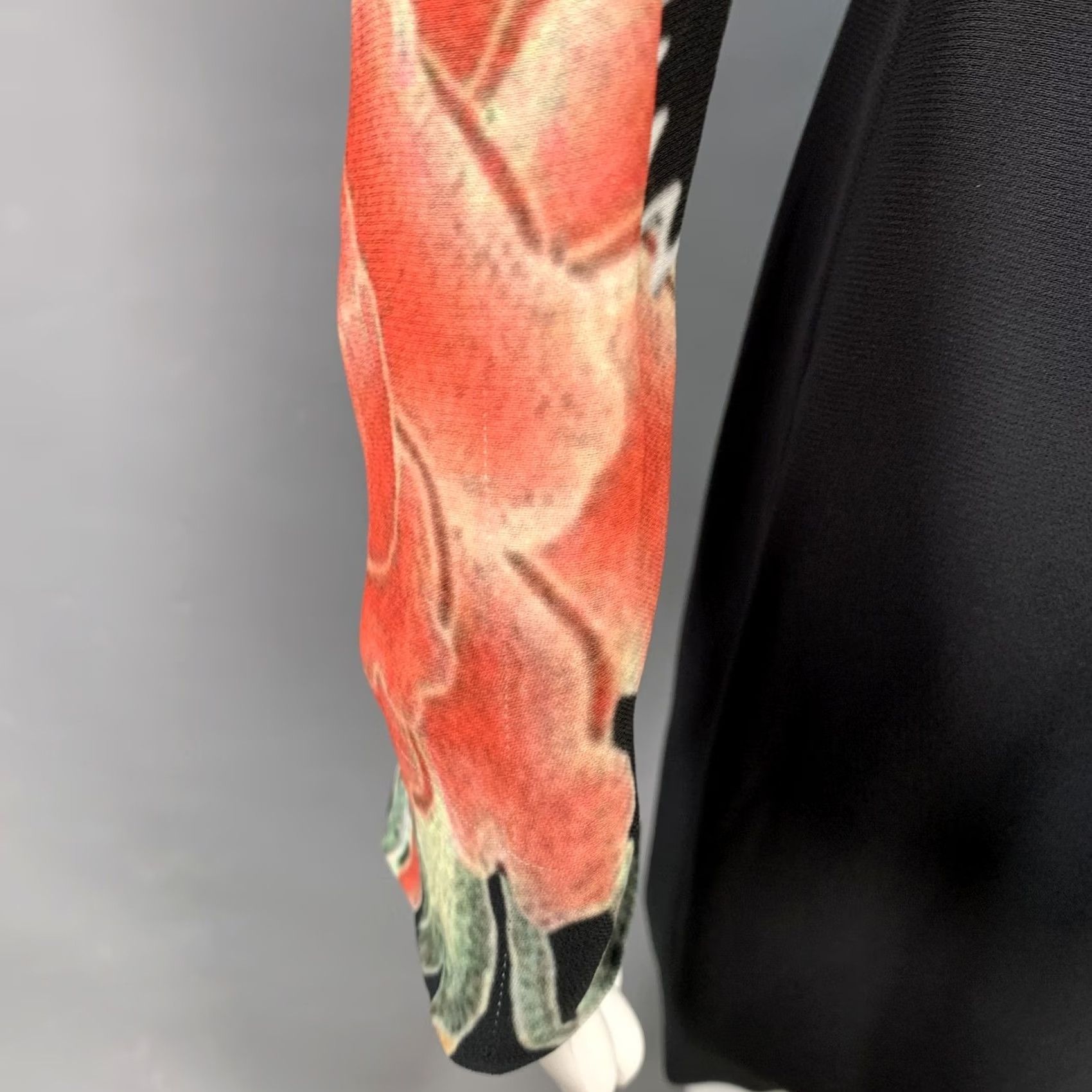 John Richmond JOHN RICHMOND Size S Guereda Black Multi Color Viscose Dragon Cocktail Dress Size S / US 4 / IT 40 - 7 Thumbnail