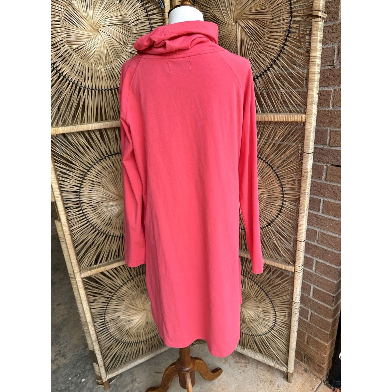 Vintage Duffield Lane Dress Long Sleeve Cowl Neck Swing Coral Pink Large Womens Size L / US 10 / IT 46 - 3 Thumbnail