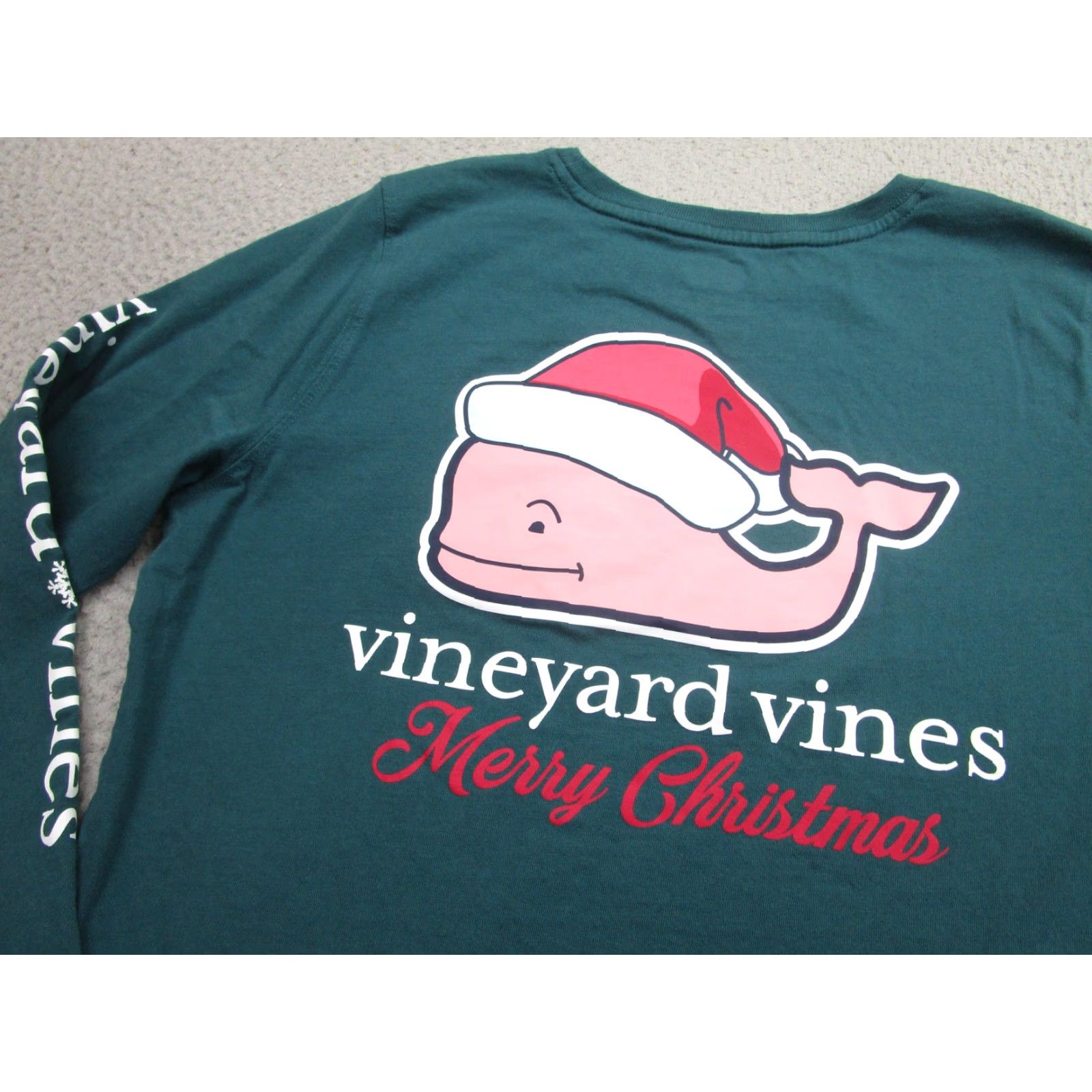 Vineyard Vines VINEYARD VINES Christmas Shirt Mens Small Green Long Sleeve Pocket Tee Graphic Print Size US S / EU 44-46 / 1 - 7 Thumbnail