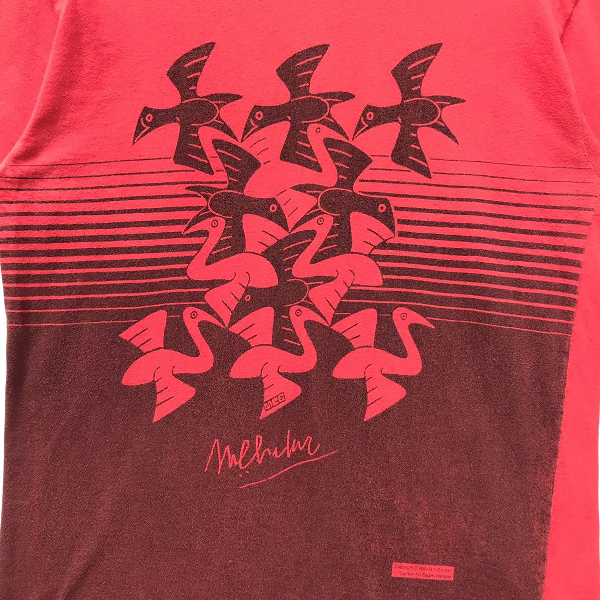 Vintage Vintage 90s MC Escher Birds Shirt MC Escher Art Sun Faded Size US S / EU 44-46 / 1 - 16 Thumbnail