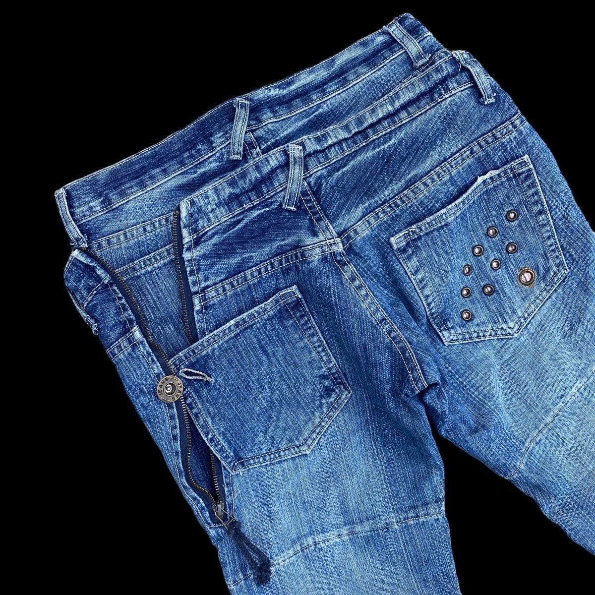 Hysteric Glamour × Japanese Brand Crazy Double Waist Thrashed Denim Jeans Size US 31 - 9 Thumbnail