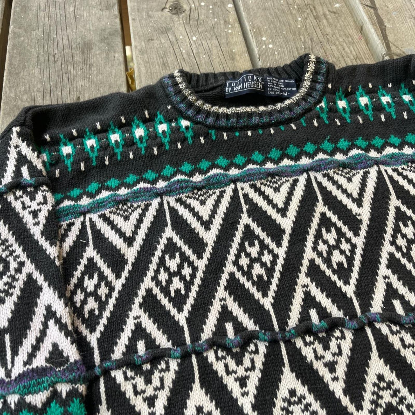 Van Heusen × Vintage Vintage mens baggy knit pullover 1980s van heusen sweater Size US M / EU 48-50 / 2 - 4 Thumbnail