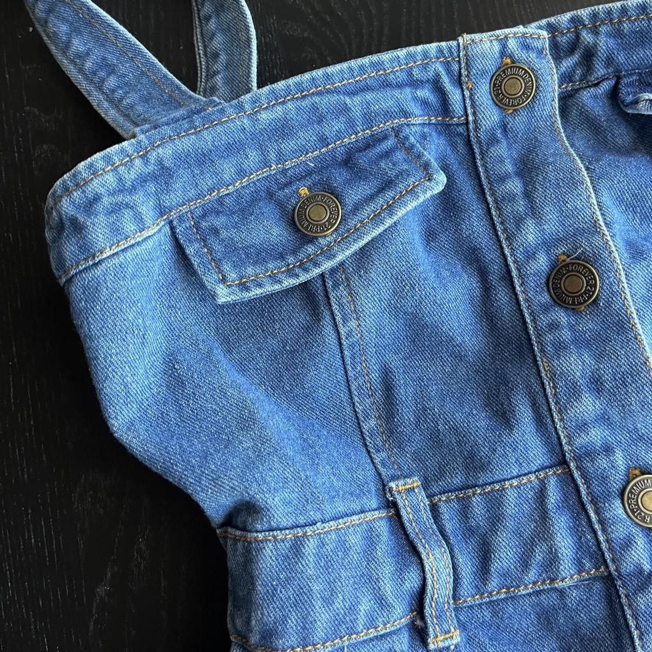 Forever 21 Retro Button-Down Denim Pinafore Dress Size S / US 4 / IT 40 - 3 Thumbnail