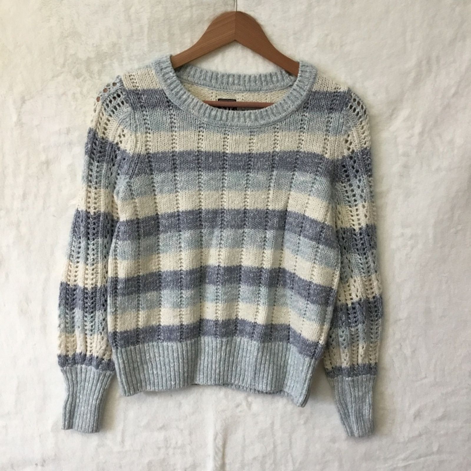Gap GAP Blue and White Striped Knit Sweater Top Size S / US 4 / IT 40 - 1 Thumbnail
