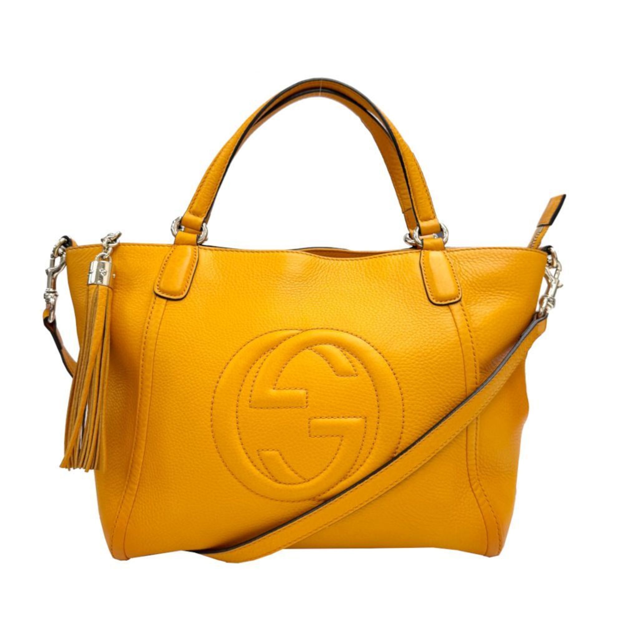 Gucci Soho Shoulder Bag Handbag 369176 Interlocking G Women's in Orange