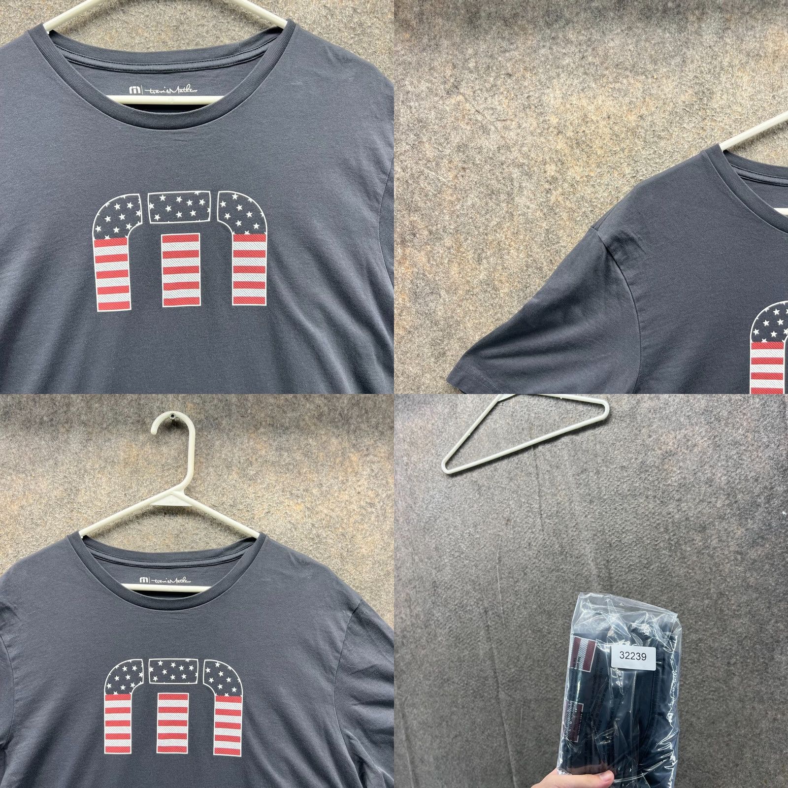 TravisMathew Travis Mathew Shirt Mens Large Blue Graphic American Flag Big Print Crewneck T-Shirt Size US L / EU 52-54 / 3 - 8 Thumbnail