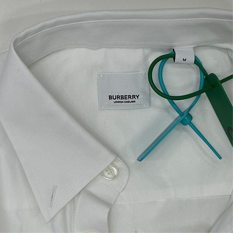 Burberry Burberry White Long Sleeve Shirt with Badge 0079 Size US M / EU 48-50 / 2 - 1 Thumbnail