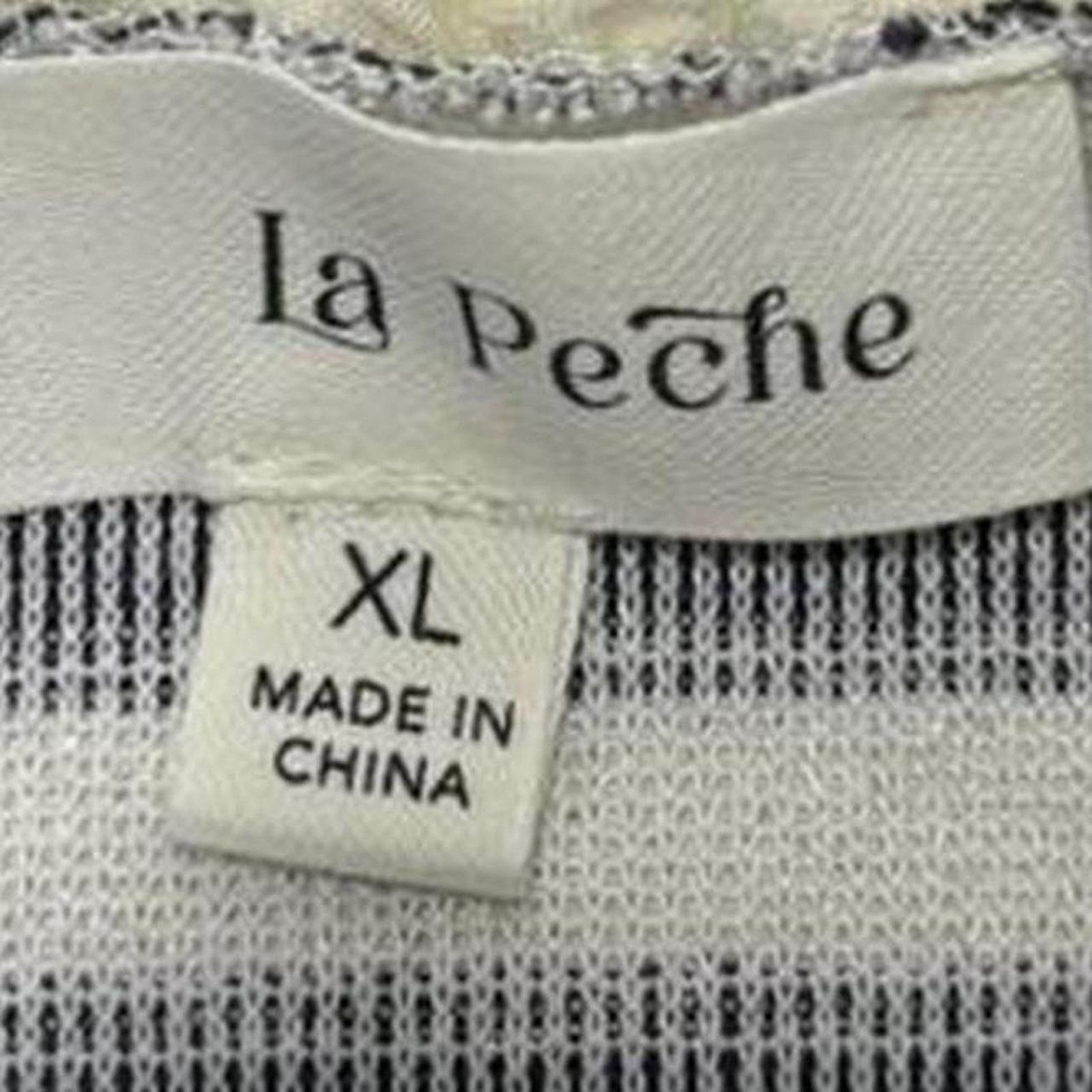 Other La Peche navy + white striped tube top ruffle trim tie back Size XL / US 12-14 / IT 48-50 - 4 Thumbnail