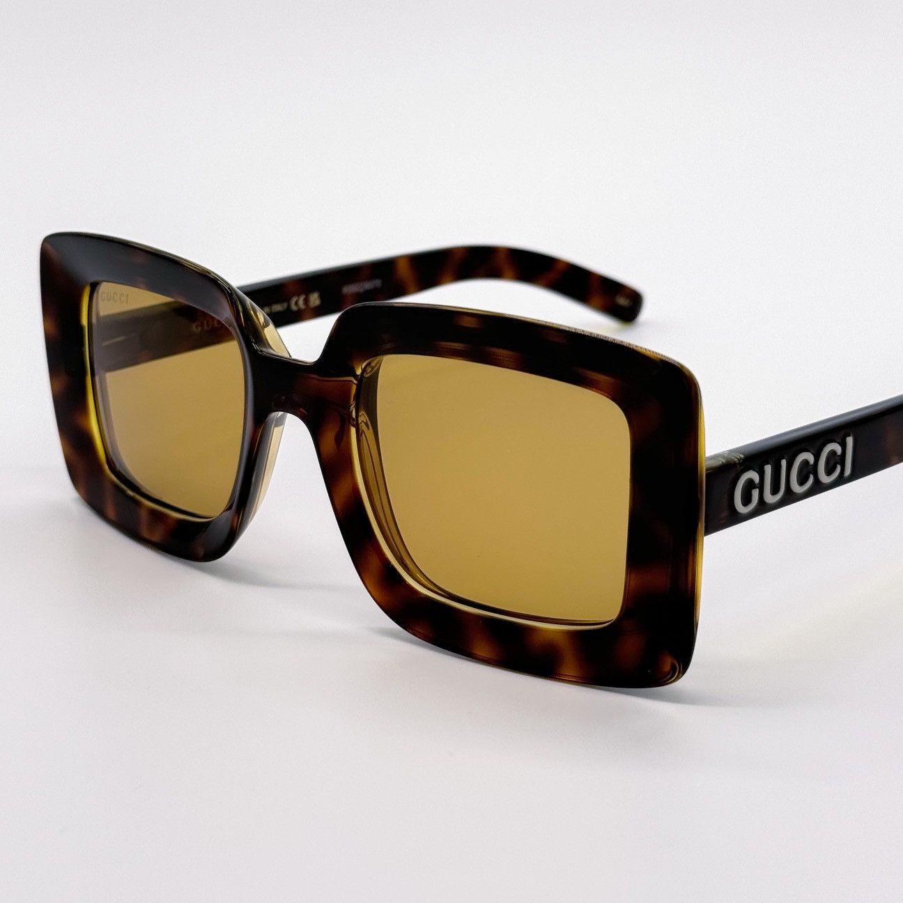 Gucci NEW GUCCI GG1718S 002 SQUARE HAVANA YELLOW WOMEN SUNGLASSES Size ONE SIZE - 6 Thumbnail