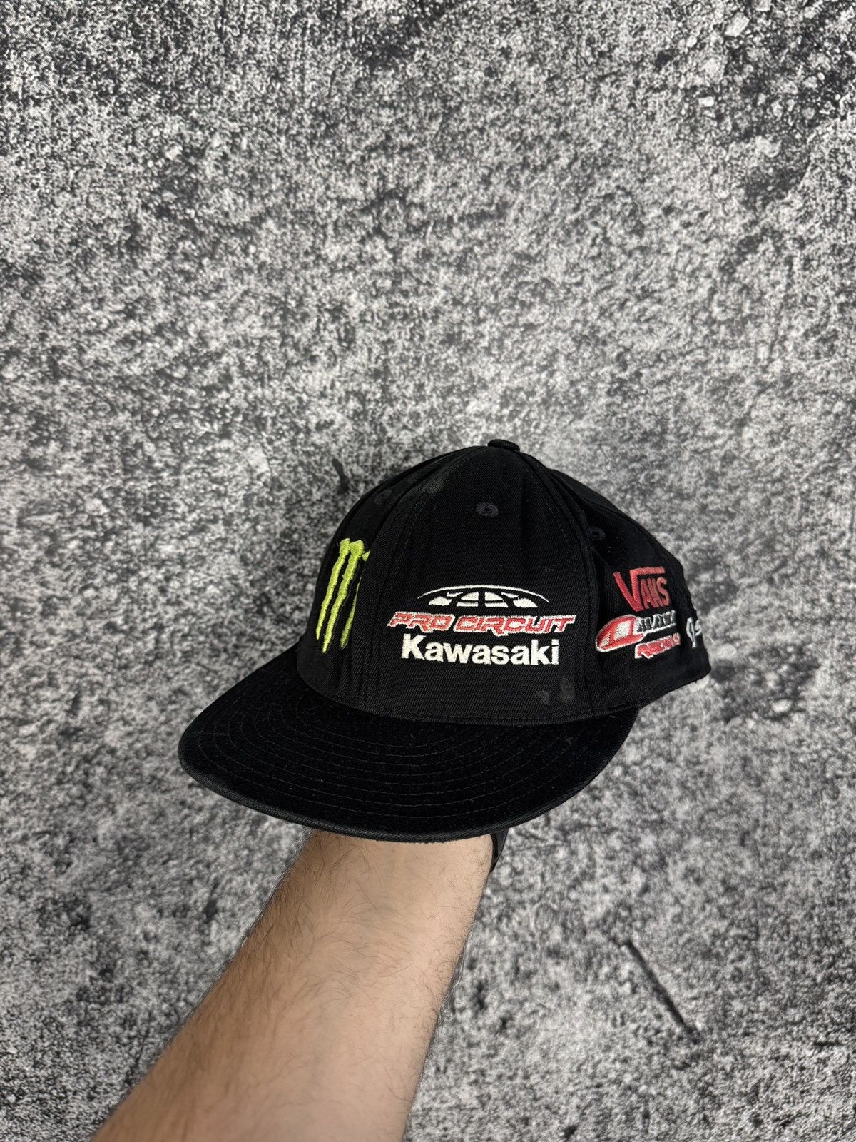 Vintage Kawasaki Monster Racing Cap Hat Vans Vintage Formula 1 Size ONE SIZE - 1 Thumbnail