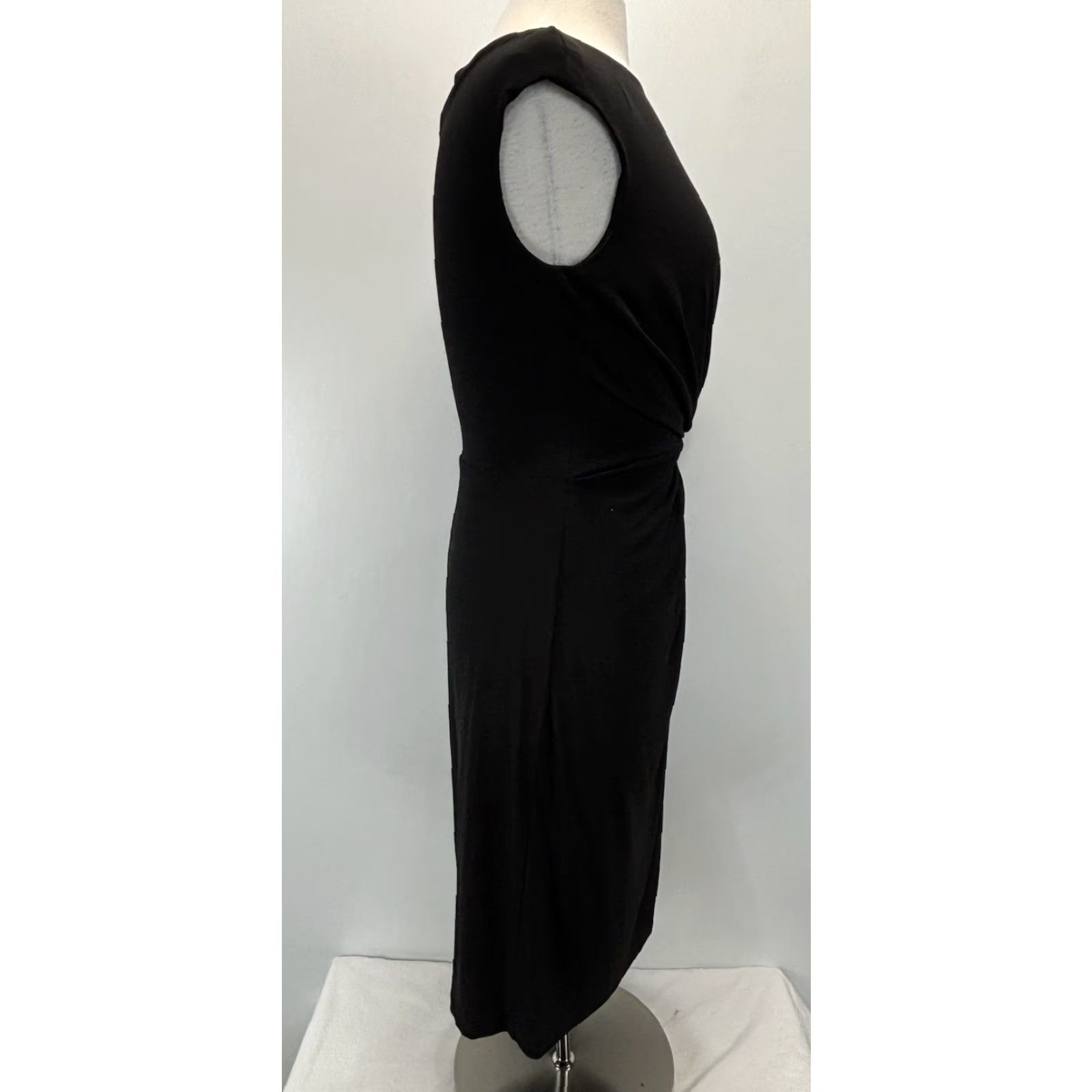 Ralph Lauren Lauren Ralph Lauren Twist Front Dress Sz 8 Black Stretch Career Pencil Classic Size M / US 6-8 / IT 42-44 - 4 Thumbnail