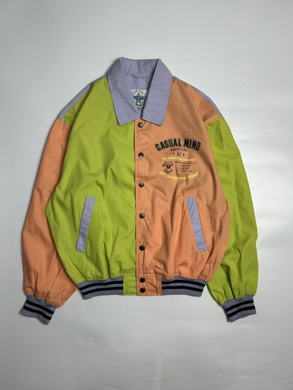 Japanese Brand CITY CATS MULTI COLOR BOMBER JACKET Size US M / EU 48-50 / 2 - 1 Thumbnail