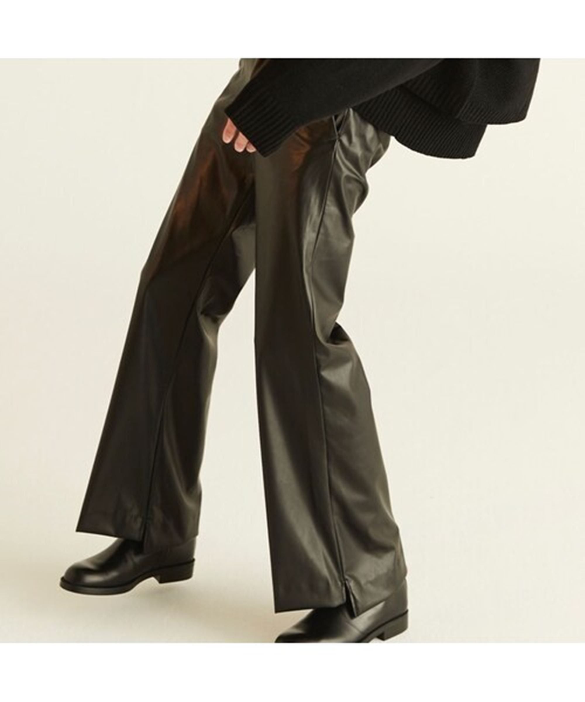 Designer RYO TAKASHIMA Faux Leather Flared Pants | Grailed