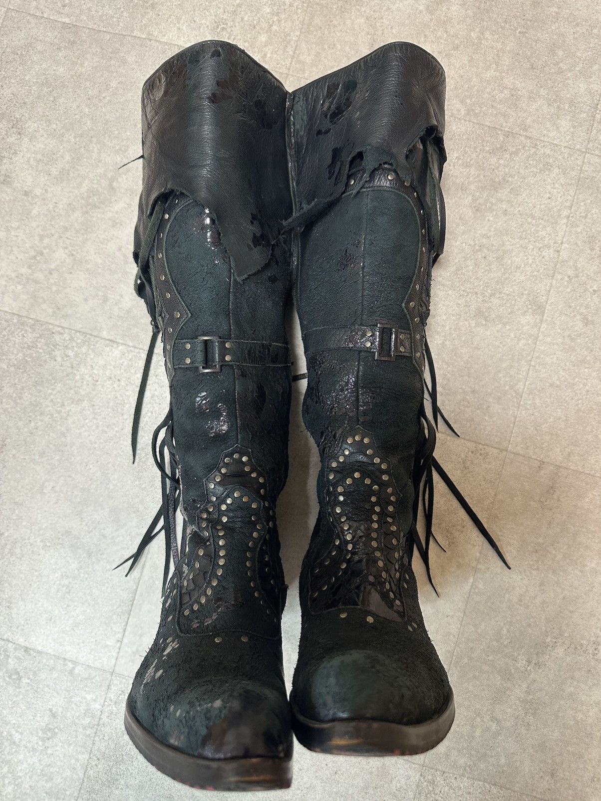 Roen Hiromu takahara deerskin destroyed boots 26.5 ㎝ | Grailed