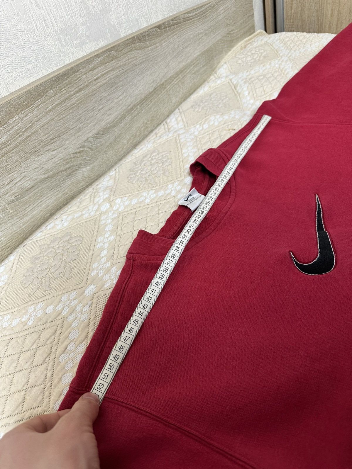 Nike 🔥 90s Big Logo Swoosh Nike Burgundy Sweatshirt Pullover 00s Size US S / EU 44-46 / 1 - 11 Thumbnail