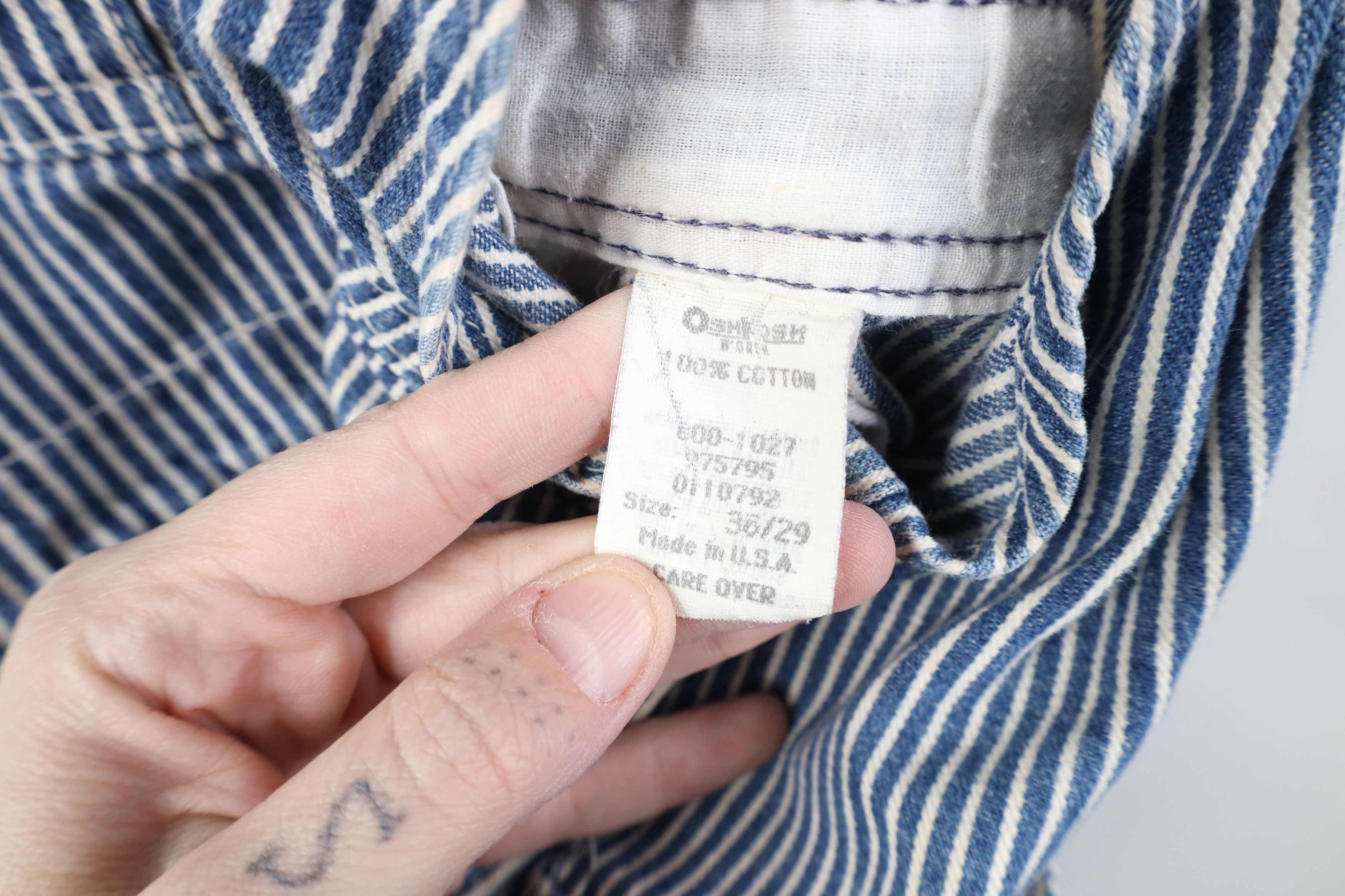 Oshkosh Vintage 70s OshKosh B'Gosh Hickory Striped Overalls Size US 36 / EU 52 - 9 Thumbnail