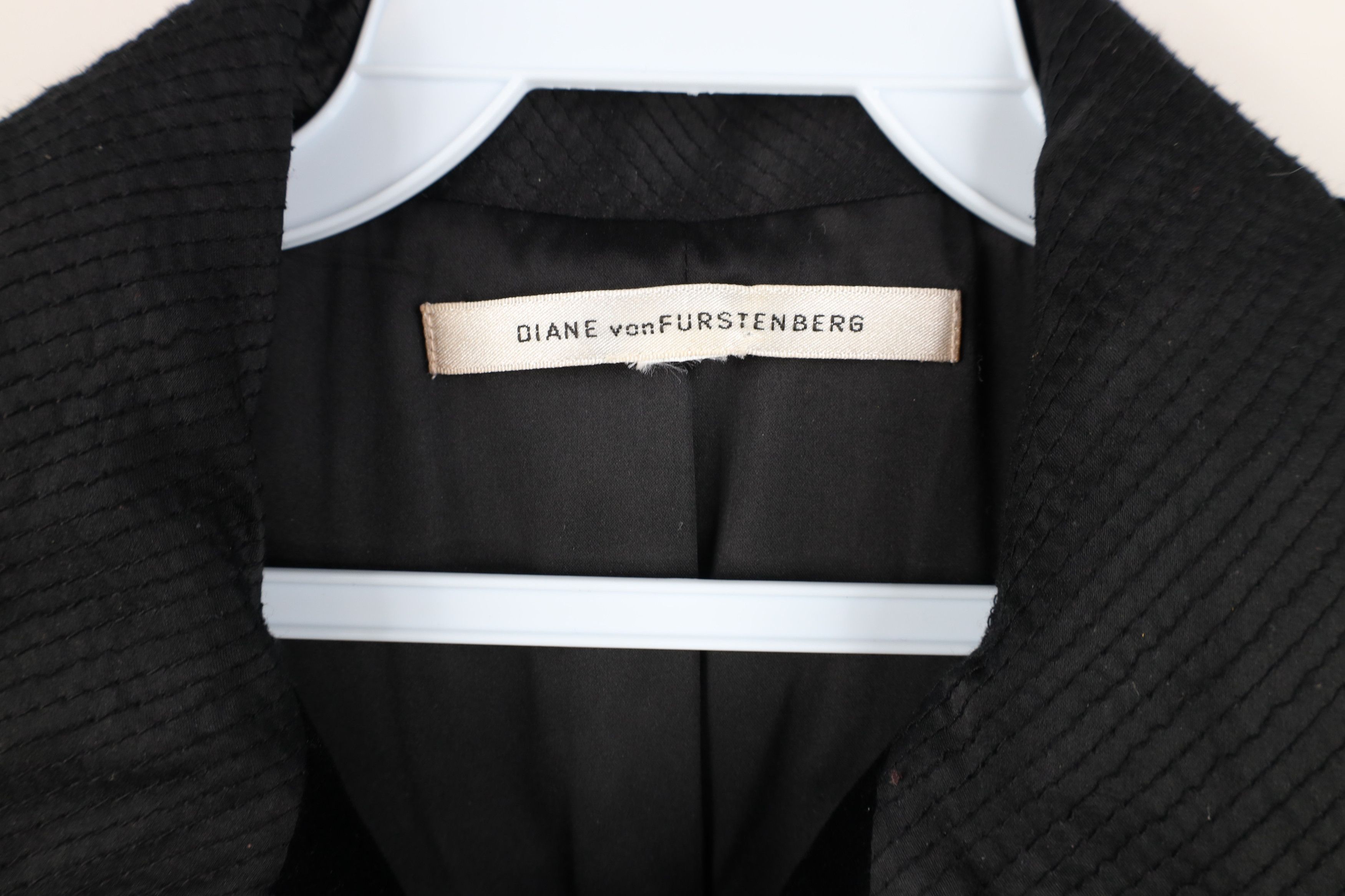 Diane von Furstenberg Diane von Furstenberg Lucille Velvet Velour Jacket Black Size M / US 6-8 / IT 42-44 - 8 Thumbnail