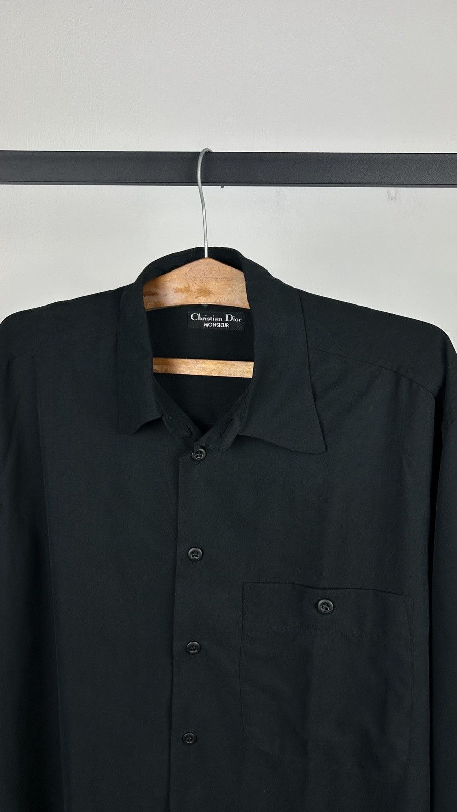 Christian Dior Monsieur × Vintage 1990s Christian Dior Monsieur - Black Shirt Size US L / EU 52-54 / 3 - 5 Thumbnail