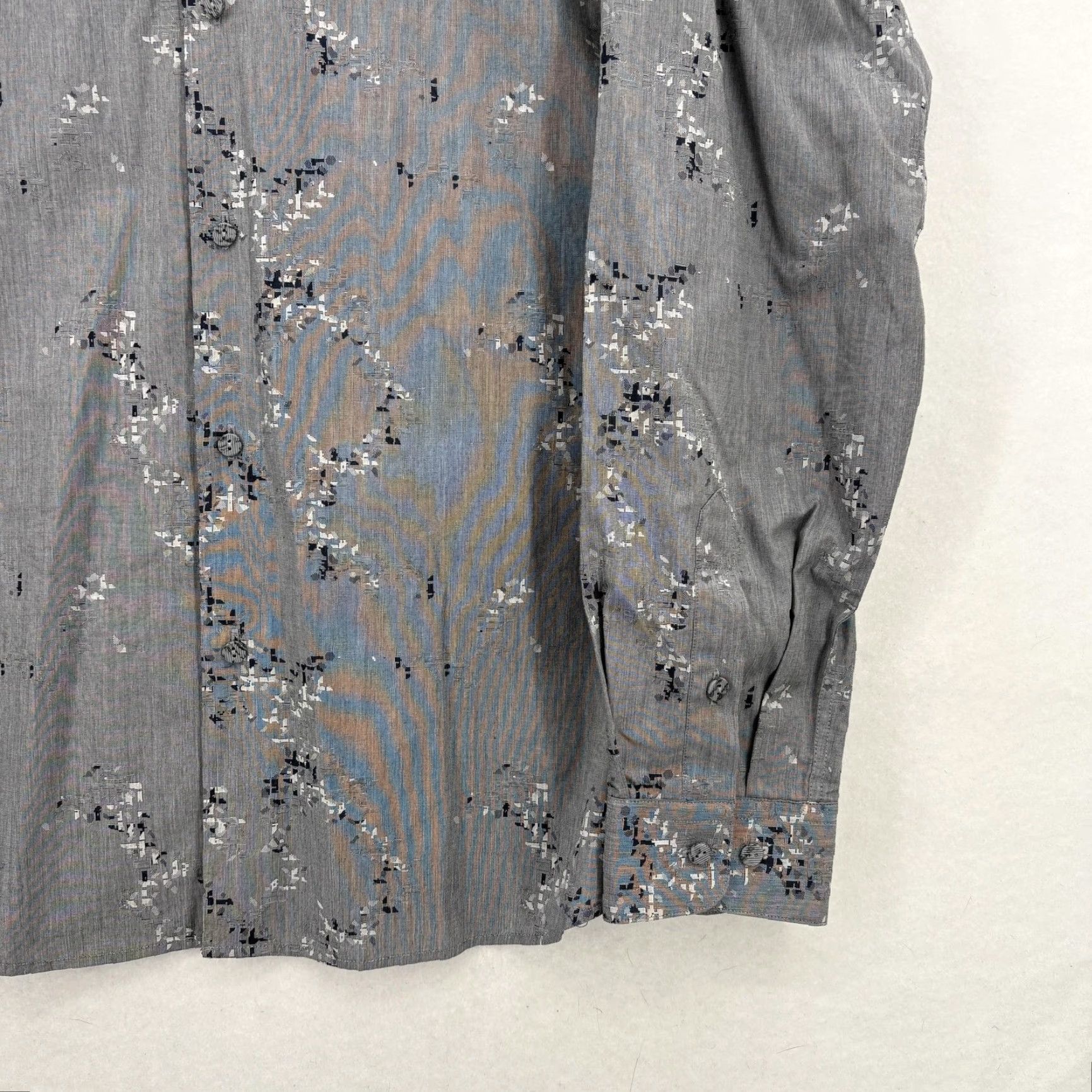 Vintage Jhane Barnes Shirt Mens Large Gray Classic Fit Abstract Pattern 100% Cotton Dress Shirt Geometric Size US L / EU 52-54 / 3 - 3 Thumbnail