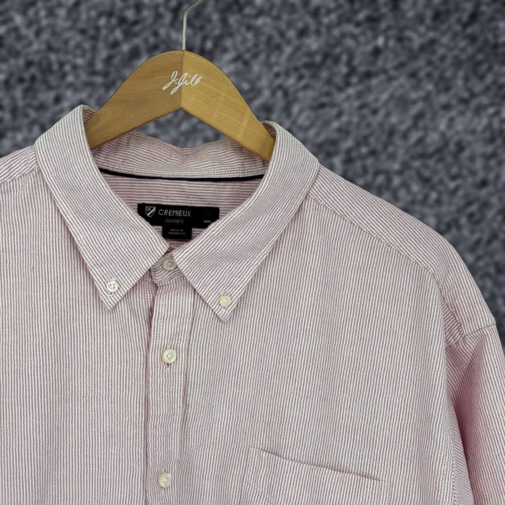 Cremieux Cremieux Button-Up Shirt Mens Pinstripes Classic Red 2XL Cotton Long Sleeve Button-Down Collar Pockets Casual Travel Business All Seasons Preppy Mens Size US XXL / EU 58 / 5 - 1 Thumbnail