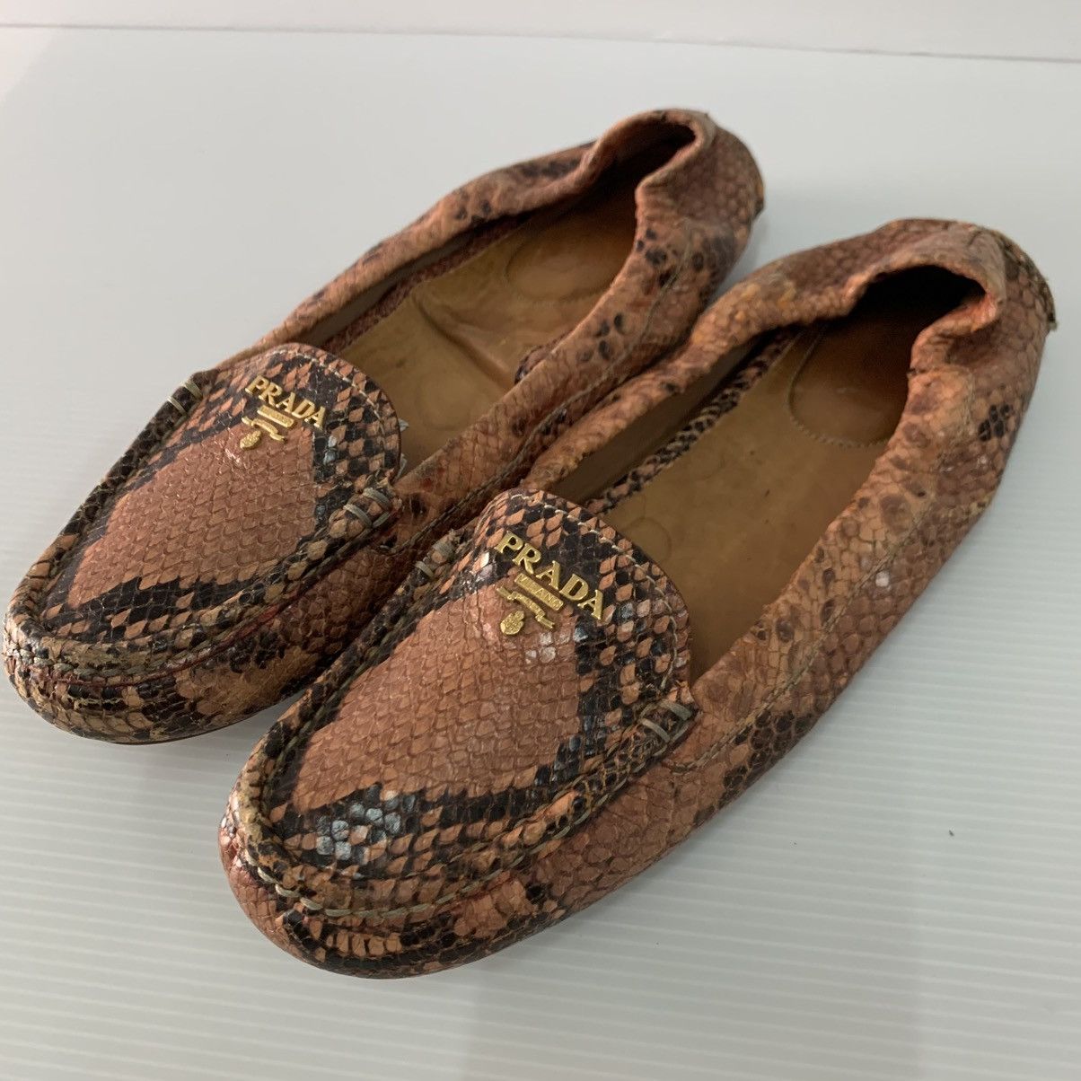 Prada Prada Leather Snake Flats Shoes Size US 10 / IT 40 - 9 Thumbnail
