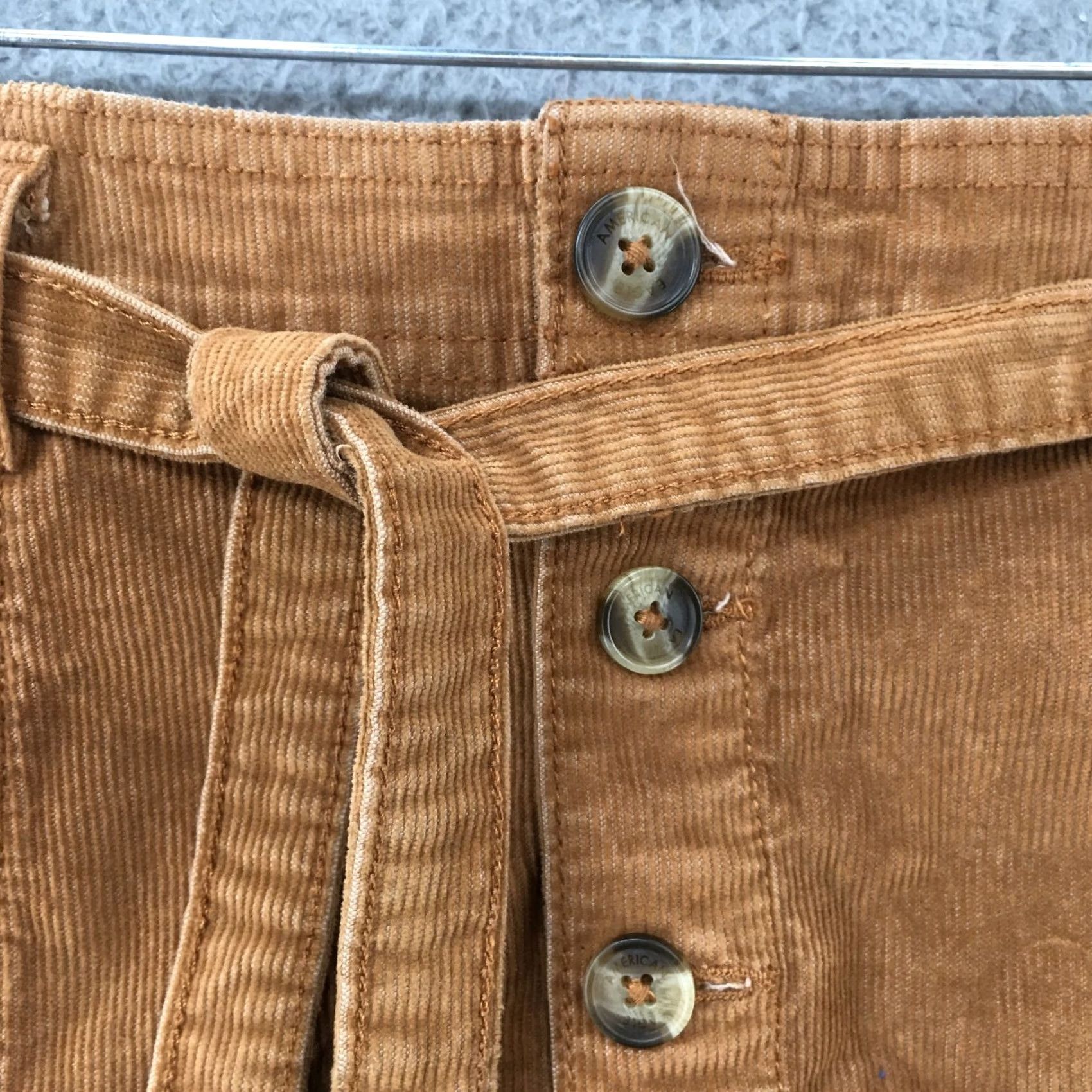American Eagle Outfitters American Eagle Outfitters A-Line Belted Skirt Womens 6 Brown High Rise Corduroy Cotton Blend Short Size 6 Womens Brown A-Line Skirt Size 28" / US 6 / IT 42 - 2 Thumbnail
