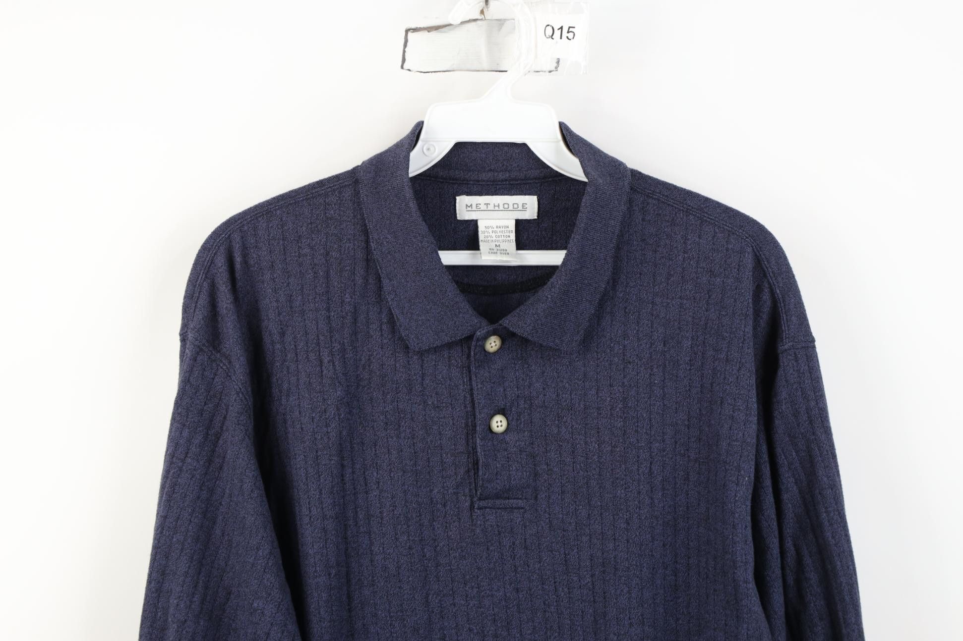 Vintage Vintage 90s Streetwear Ribbed Knit Long Sleeve Rugby Polo Size US M / EU 48-50 / 2 - 2 Thumbnail