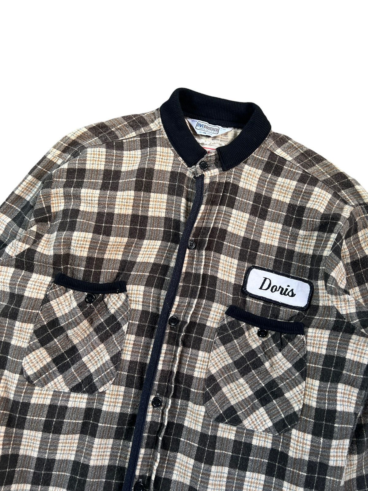FiveBrother × Vintage Vintage 80s Five Brother Plaid Flannel Work Jacket Size US S / EU 44-46 / 1 - 3 Thumbnail