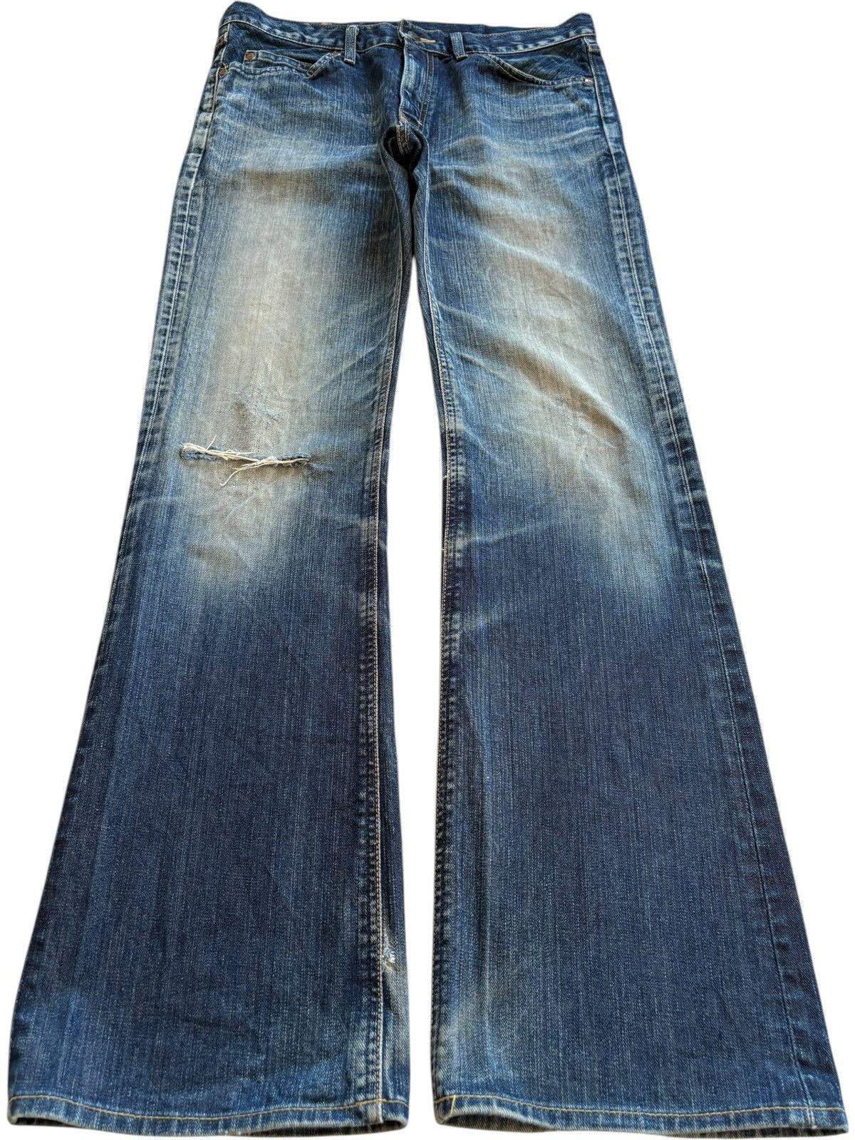 Japanese Brand × Lee Vintage Lee Rusty Mud Wash Distressed Bootcut Flare Jeans Size US 33 - 1 Thumbnail