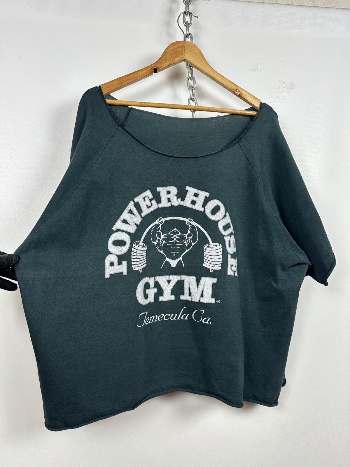 Vintage 90s Vintage Powerhouse Gym Temecula Ca Faded Black T-Shirt Size US XL / EU 56 / 4 - 4 Thumbnail