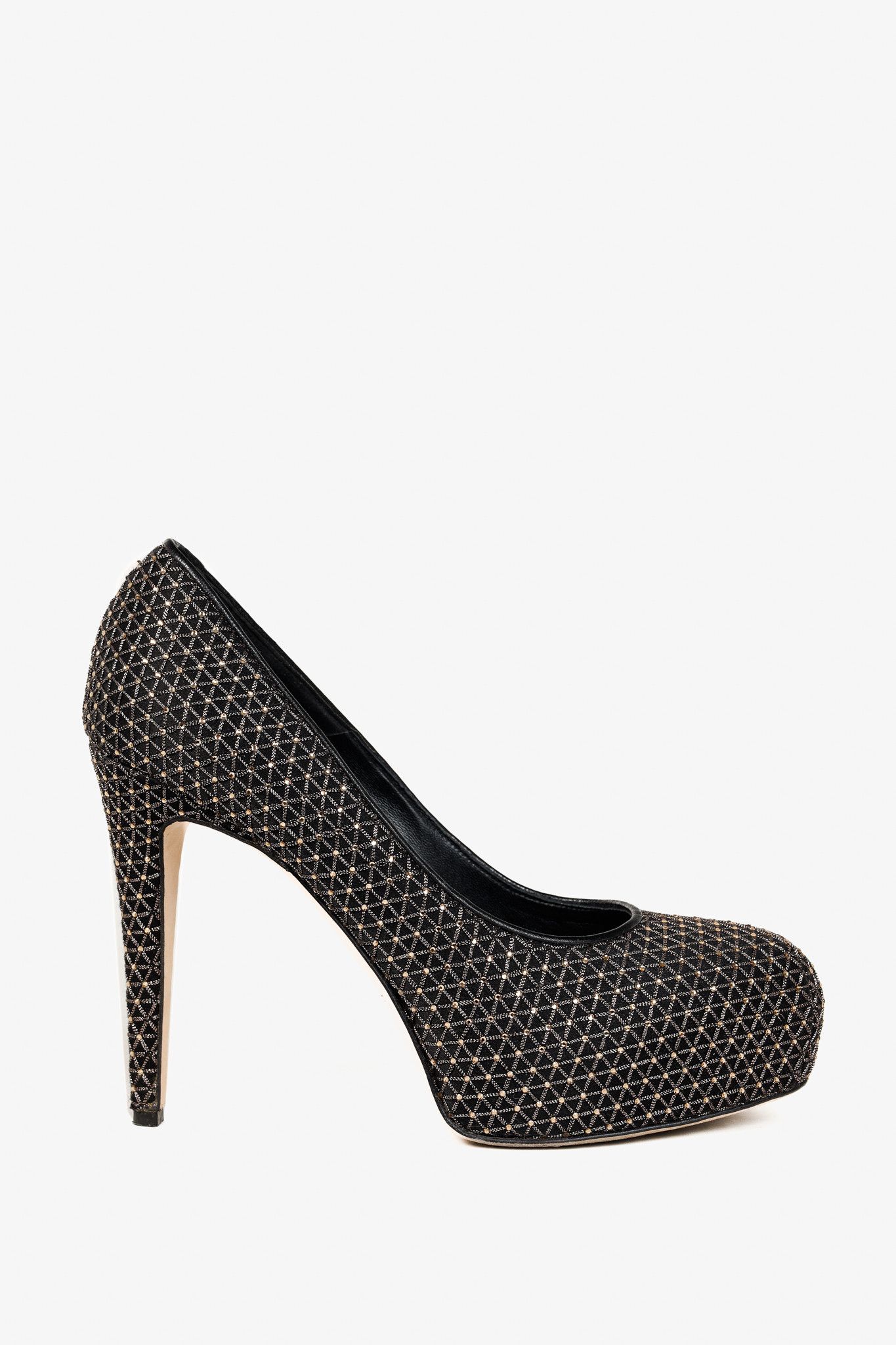 Brian Atwood Brian Atwood Maniac Black Rhinestone Platform Pumps Size US 9.5 / IT 39.5 - 1 Thumbnail