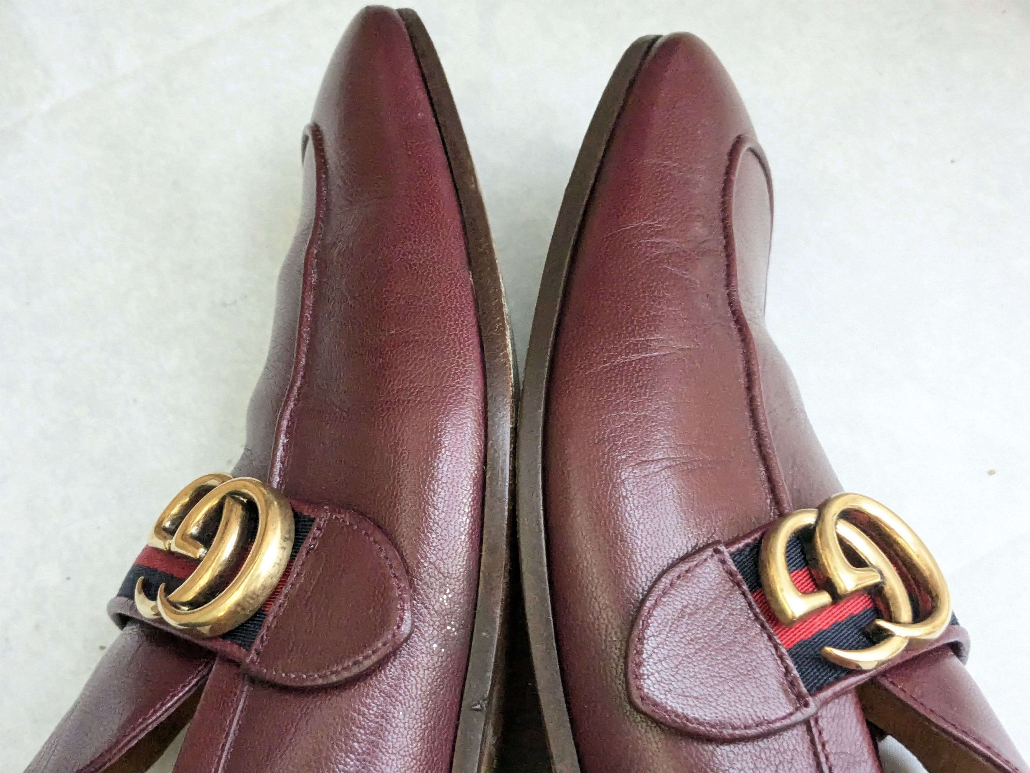 Gucci Gucci Loafers Burgundy 10 Leather Web GG Size US 10 / EU 43 - 7 Thumbnail