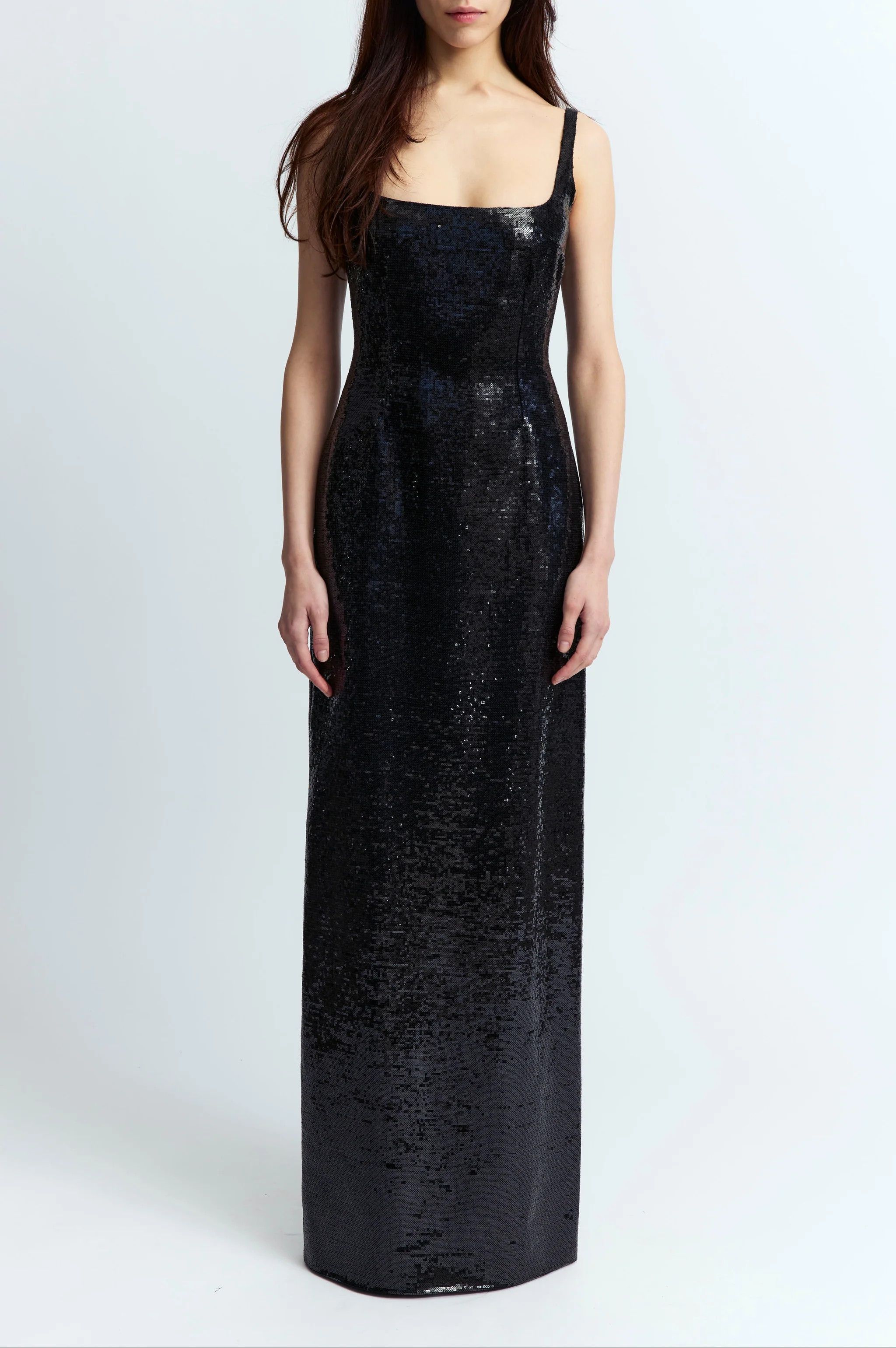 16Arlington o1mle1125 Electra Gown Sequin in Black Size L / US 10 / IT 46 - 2 Thumbnail