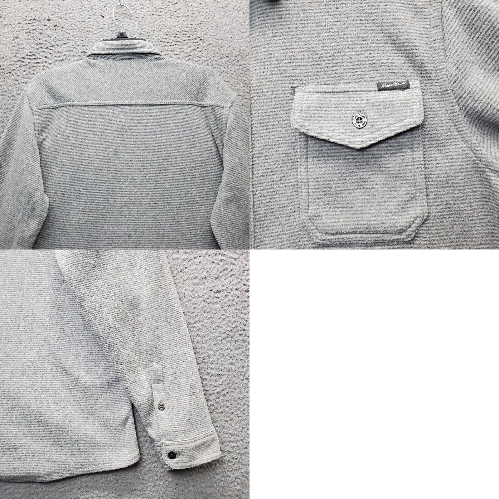 Eddie Bauer Eddie Bauer Mens Shirt Jacket Gray Formal Long Sleeve Collar Front Button Size 40R - 8 Thumbnail