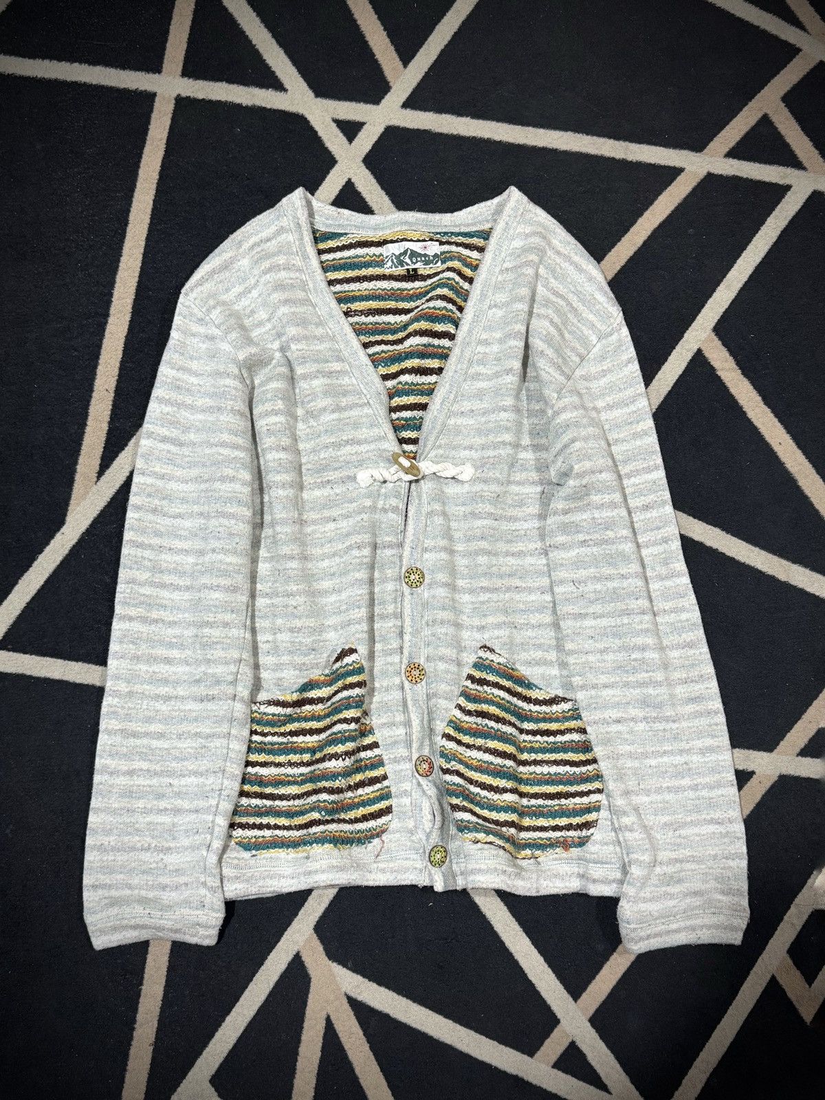 Japanese Brand Quash Japanese Cardigan Striped Knit Archived Goa Styled Size US L / EU 52-54 / 3 - 1 Thumbnail