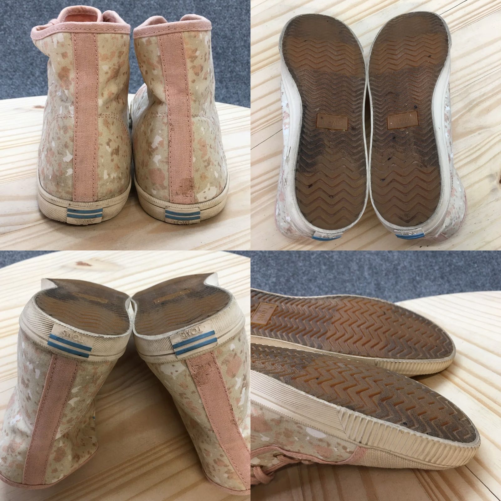 Toms TOMS Womens 10 Camarillo Floral High Top Sneakers Beige Pink - Floral, Casual, Lace Up, Fabric Upper, 10012436, White, Beige, Womens, Sneaker Size L / US 10 / IT 46 - 8 Thumbnail