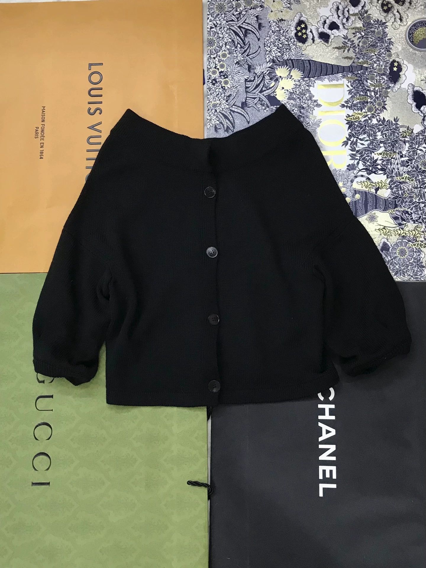 Jil Sander Jil Sander Black Wool Knit Cardigan Size XS / US 0-2 / IT 36-38 - 1 Thumbnail