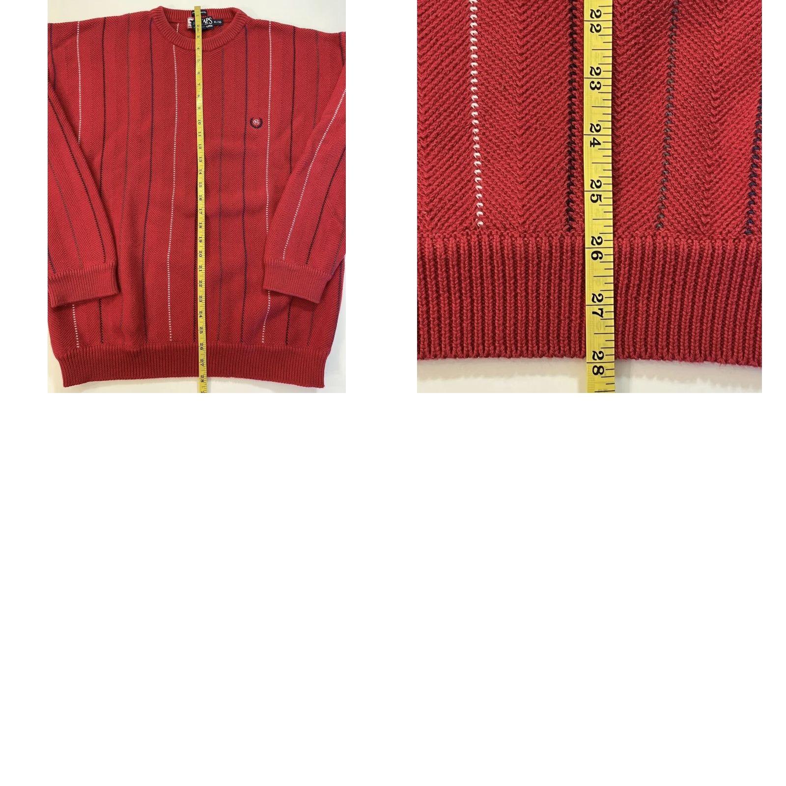 Chaps VINTAGE Chaps Ralph Lauren Sweater XL Mens Crew Neck Pullover Red Knit Cotton Logo Size US XL / EU 56 / 4 - 8 Thumbnail